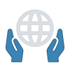 Middle School Leadership Program icon - hands holding world