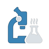 Middle School STEM Program icon - microscope and flask