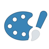 High School Fine Arts Program icon - paint palette and brush