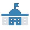 High School Social Studies icon - government building
