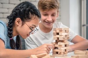 photo of Williamsburg students playing game