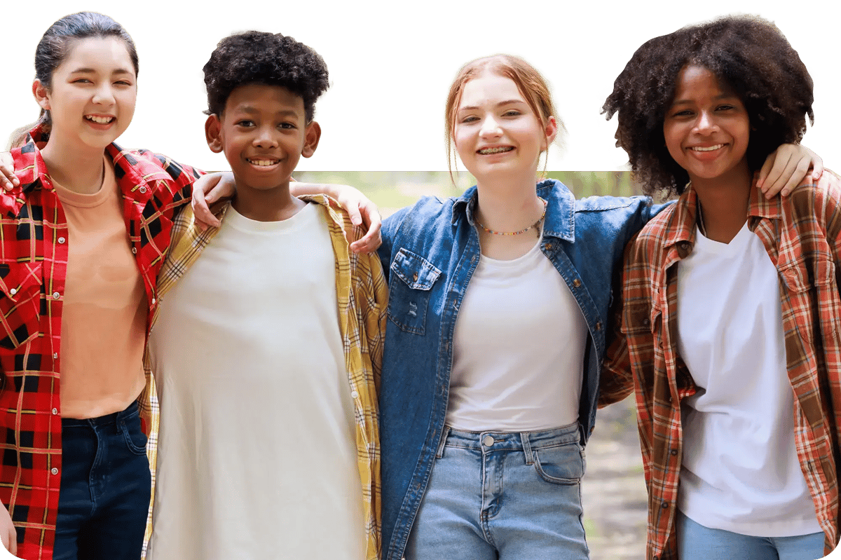 Group of students together on an adventure