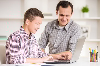 Parent and Student doing orientation