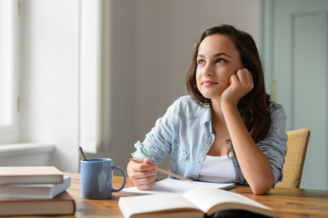 Student doing homework