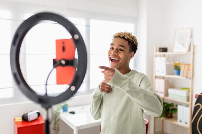 Student smiling at camera