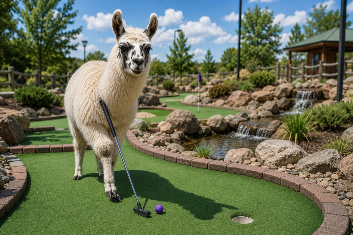 Llama at Adventure Mini Golf