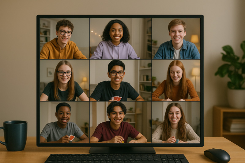 WAC Game Night. Students in a Zoom call