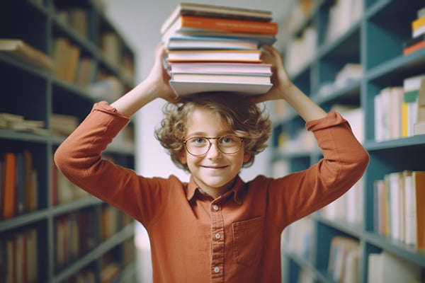 Williamsburg student holding books